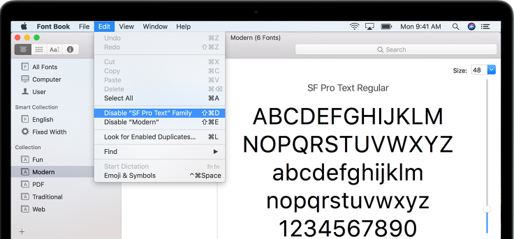 Mac删除字体