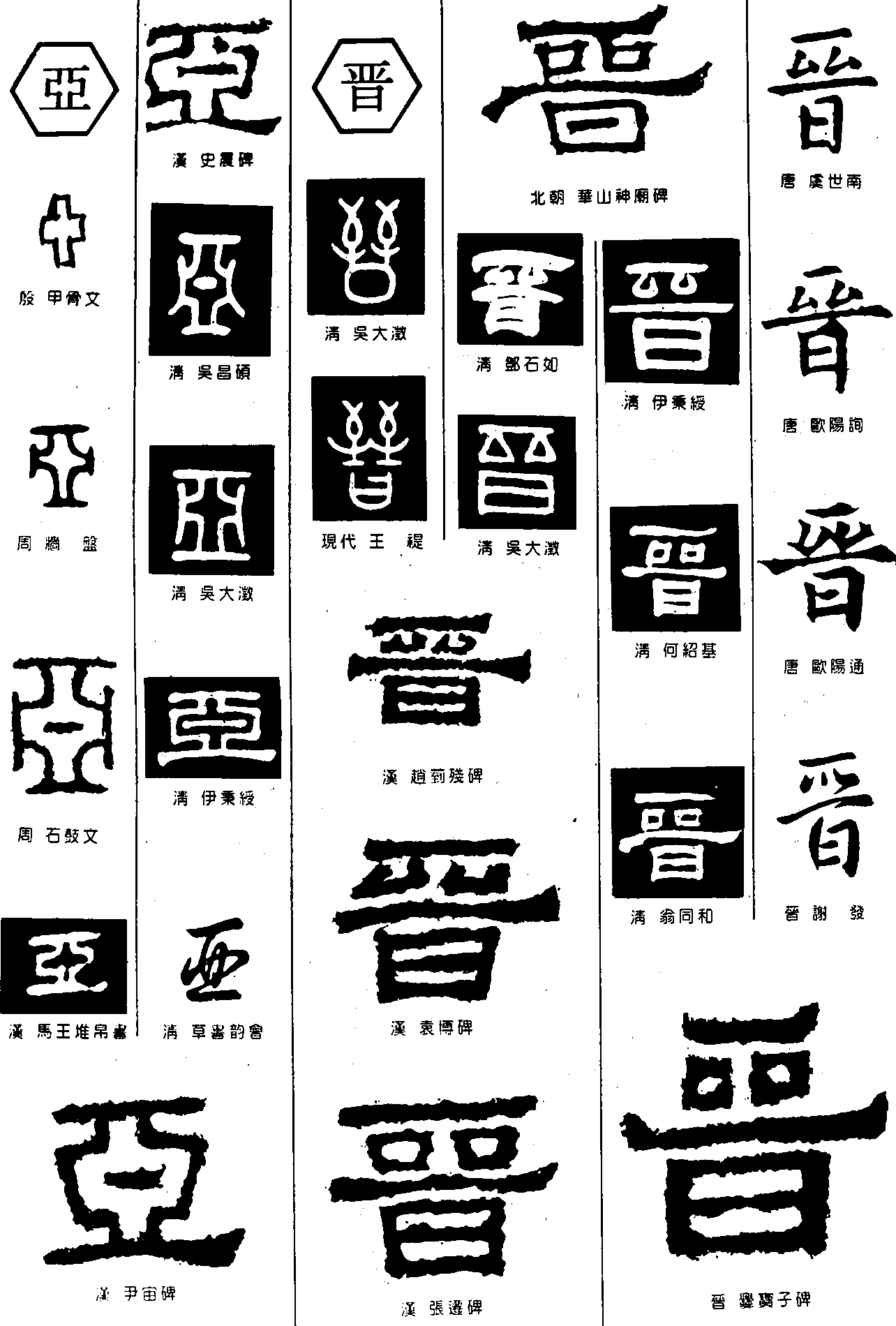 亚晋 艺术字 毛笔字 书法字 繁体 标志设计 