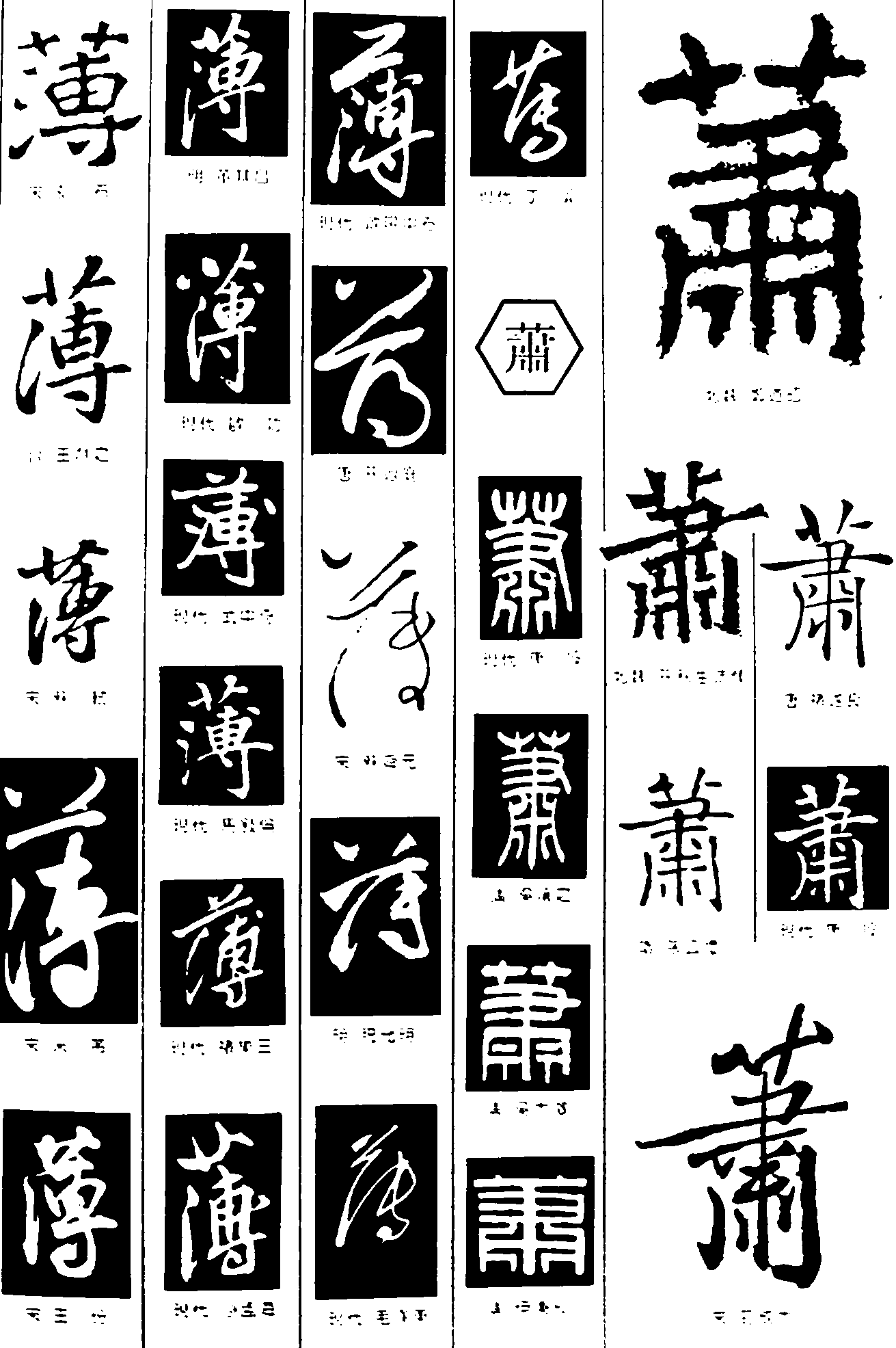 薄萧 艺术字 毛笔字 书法字 繁体 标志设计 