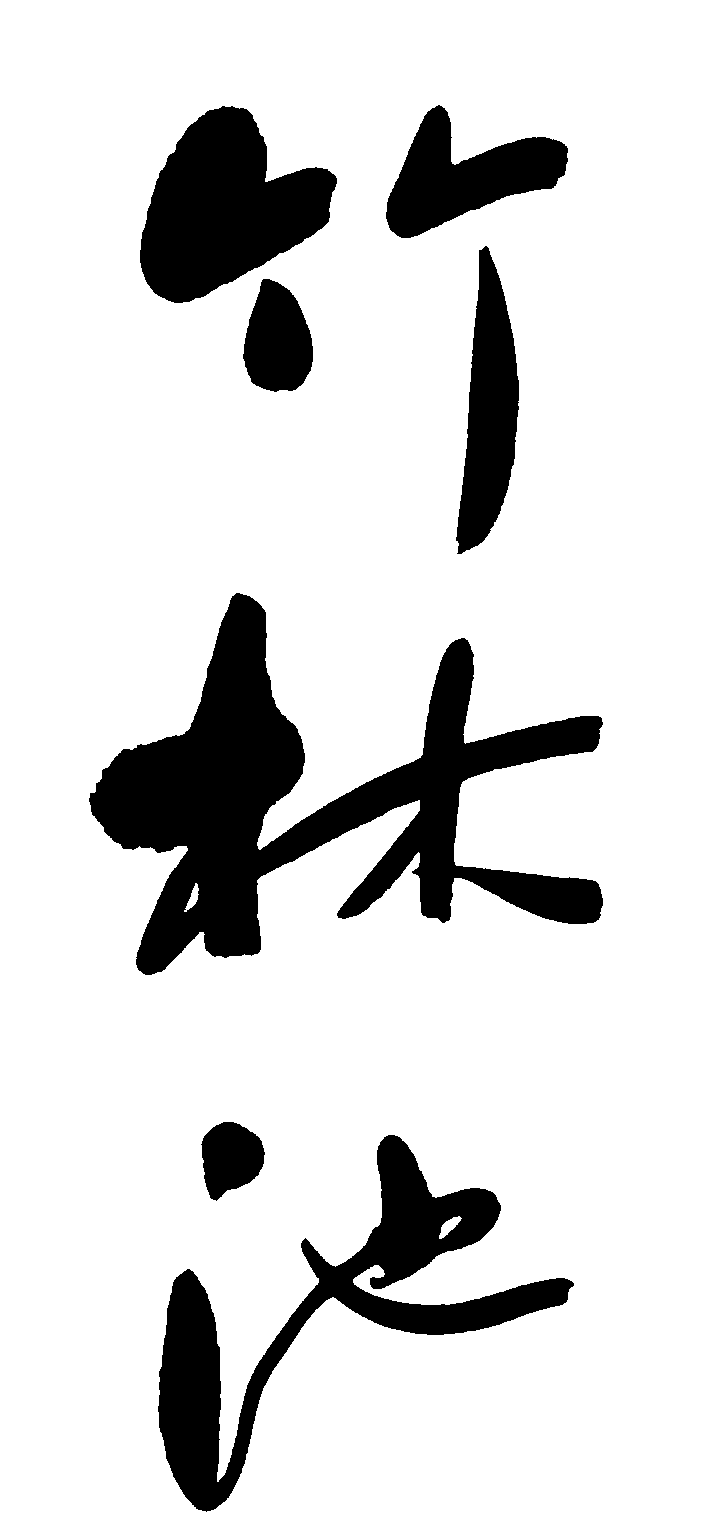 竹林池 艺术字 毛笔字 书法字 繁体 标志设计 