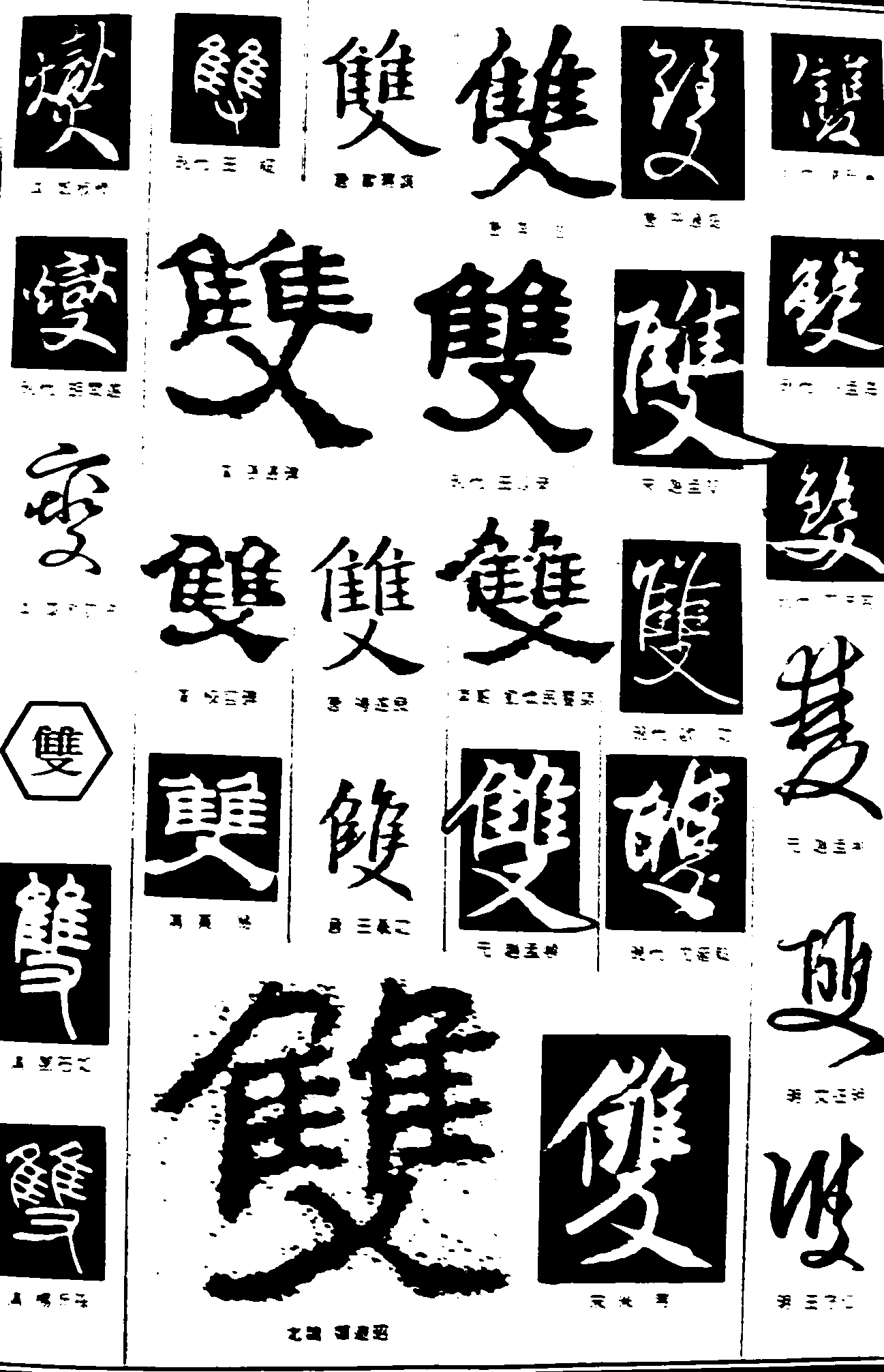 双变 艺术字 毛笔字 书法字 繁体 标志设计 