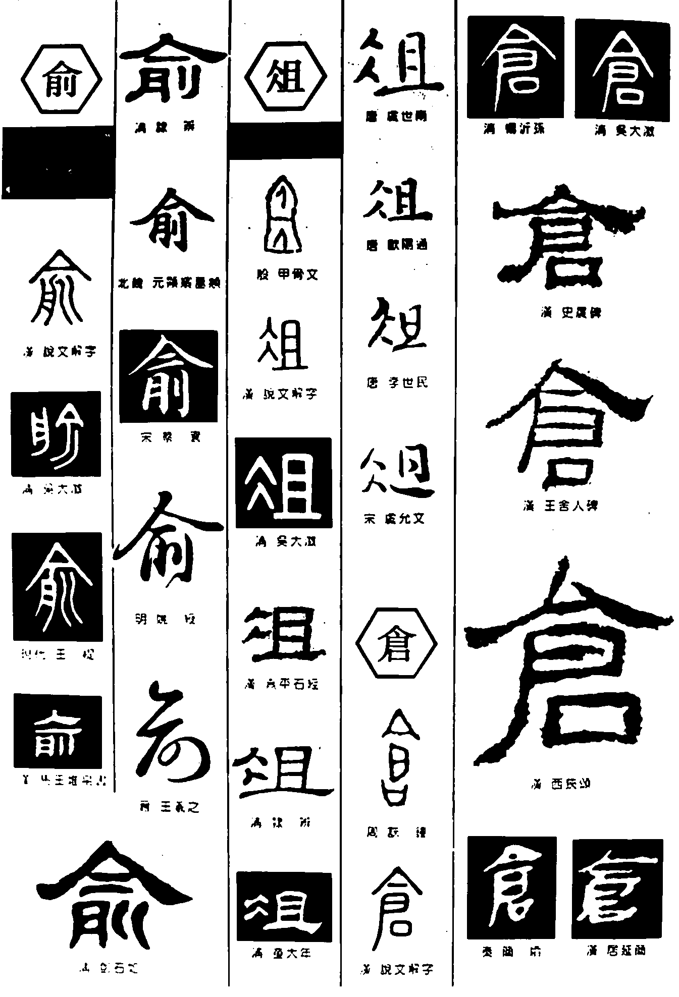 俞俎仓 艺术字 毛笔字 书法字 繁体 标志设计 